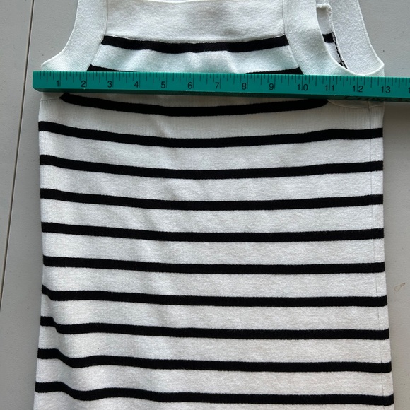 White Black Stripe Sleeveless Knit Maxi Dress SP BodyCon LOFT - Picture 7 of 8